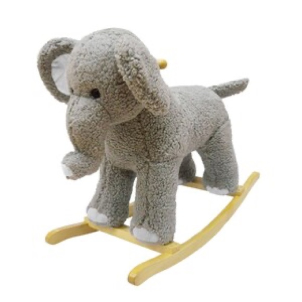 plush nursery elephant rocking horse